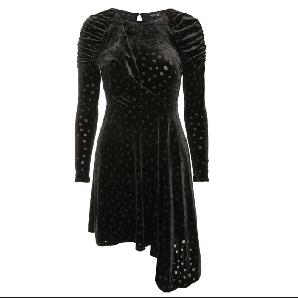 NWT topshop velvet asymmetrical dress size 8 - Picture 4 of 8